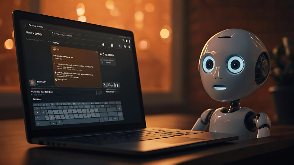 Robot mostrando código